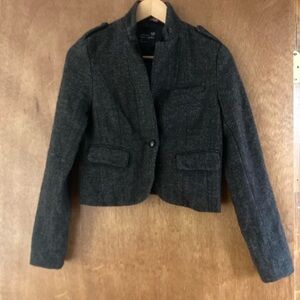 American Eagle Tweed Crop Trench Jacket S